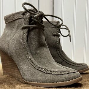 Lucky Brand Ysabel Wedge Booties Ankle Boots 6.5